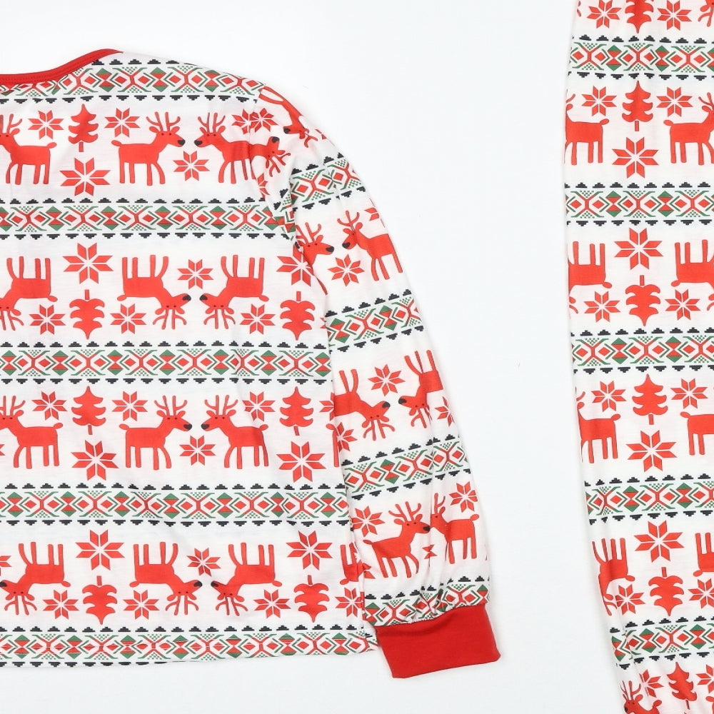 Preworn Womens Multicoloured Geometric Polyester Top Pyjama Set Size S - Christmas Pijamas