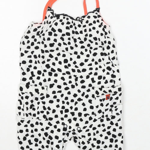 Primark Girls White Geometric Cotton Romper One-Piece Size 3-6 Months Pullover