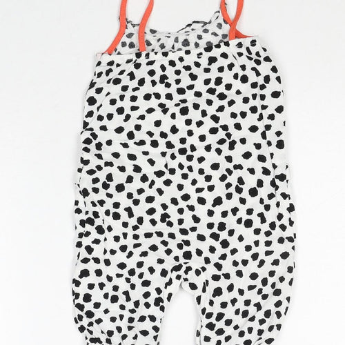 Primark Girls White Geometric Cotton Romper One-Piece Size 3-6 Months Pullover