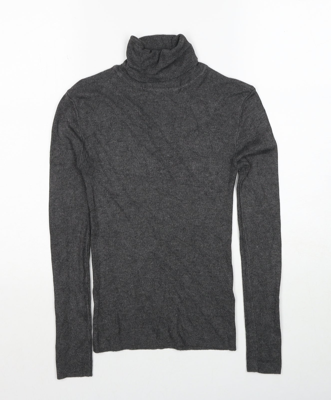 Primark Womens Grey Roll Neck Viscose Pullover Jumper Size 4