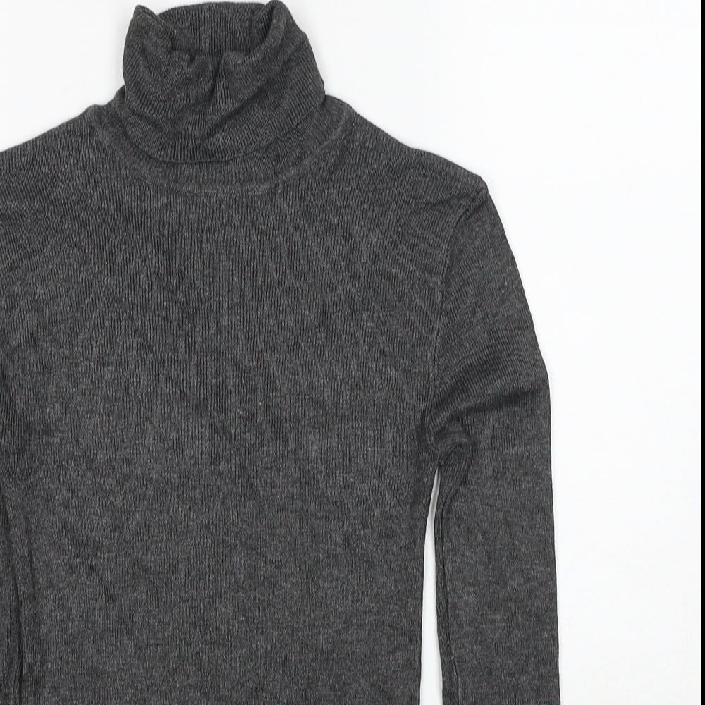 Primark Womens Grey Roll Neck Viscose Pullover Jumper Size 4