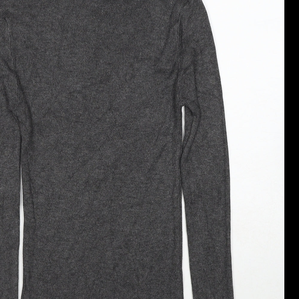 Primark Womens Grey Roll Neck Viscose Pullover Jumper Size 4