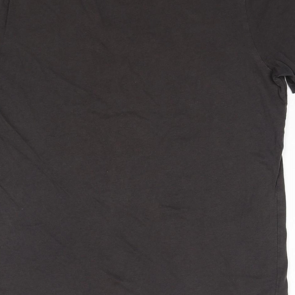 JACK & JONES Mens Brown Cotton T-Shirt Size M Round Neck