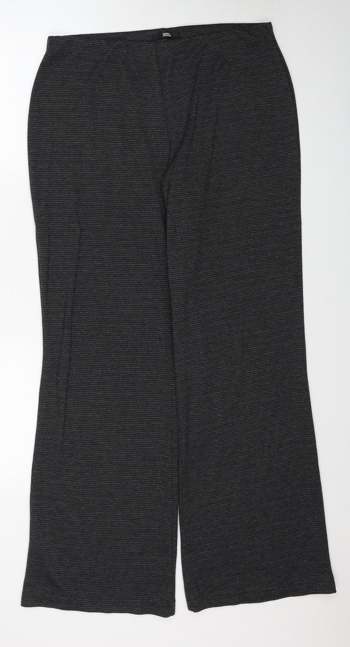 Marks and Spencer Womens Grey Polyester Trousers Size 16 Regular