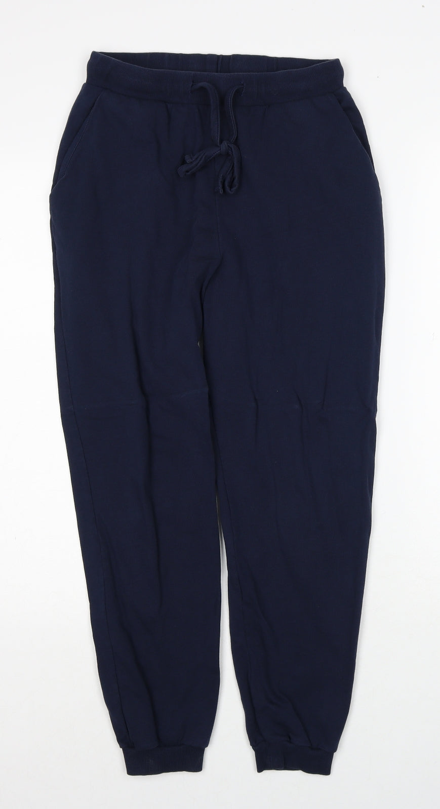 George Womens Blue Cotton Jogger Trousers Size 10 Regular Drawstring