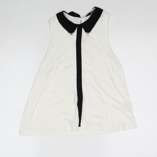 Atmosphere Womens White Viscose Basic Blouse Size 8 Collared