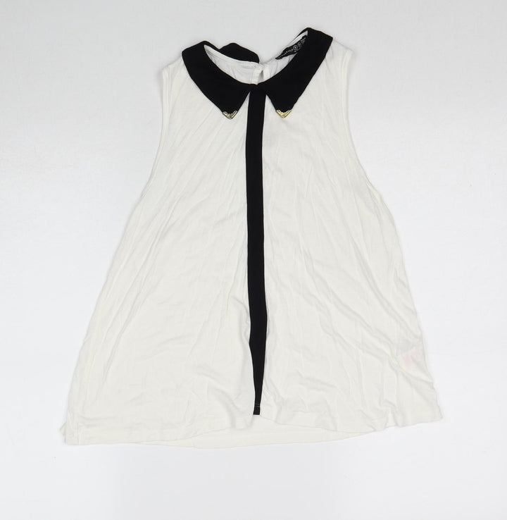 Atmosphere Womens White Viscose Basic Blouse Size 8 Collared