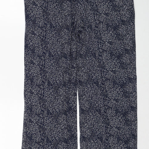 Anna Rose Womens Blue Floral Viscose Trousers Size 10 Regular