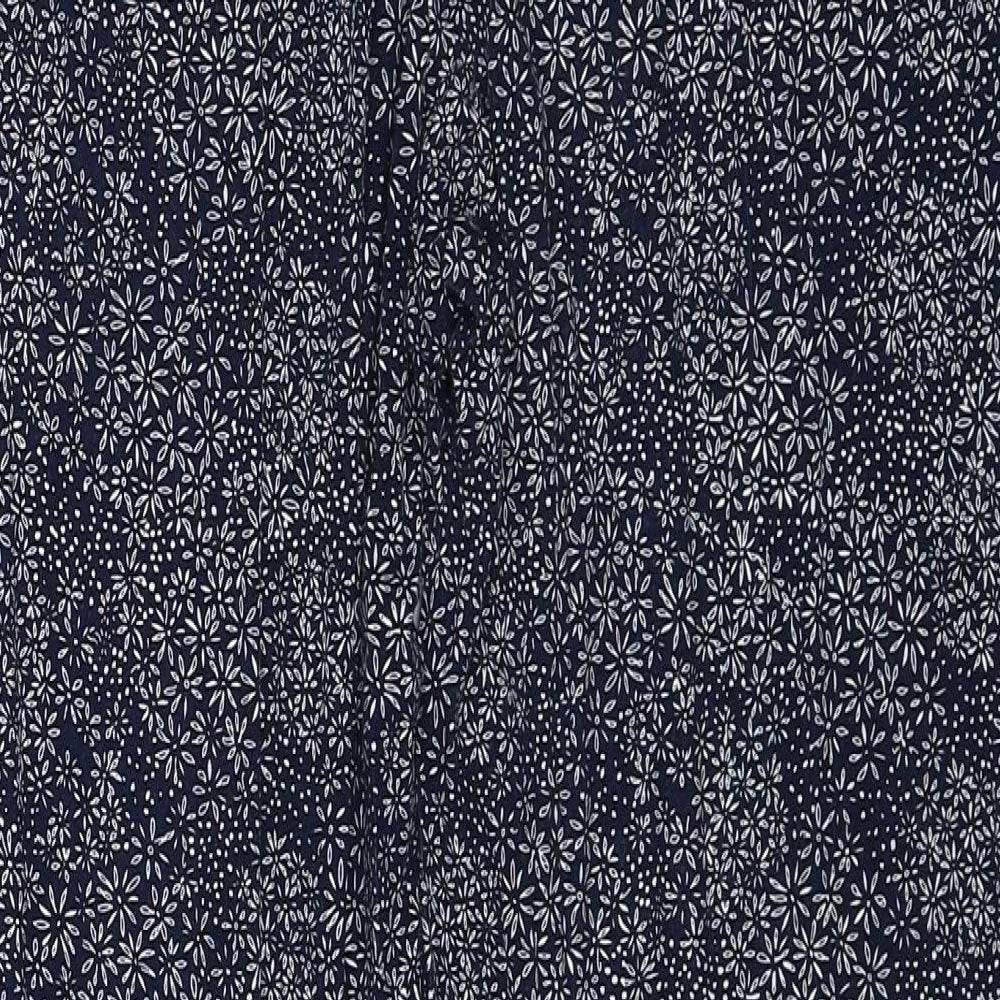 Anna Rose Womens Blue Floral Viscose Trousers Size 10 Regular