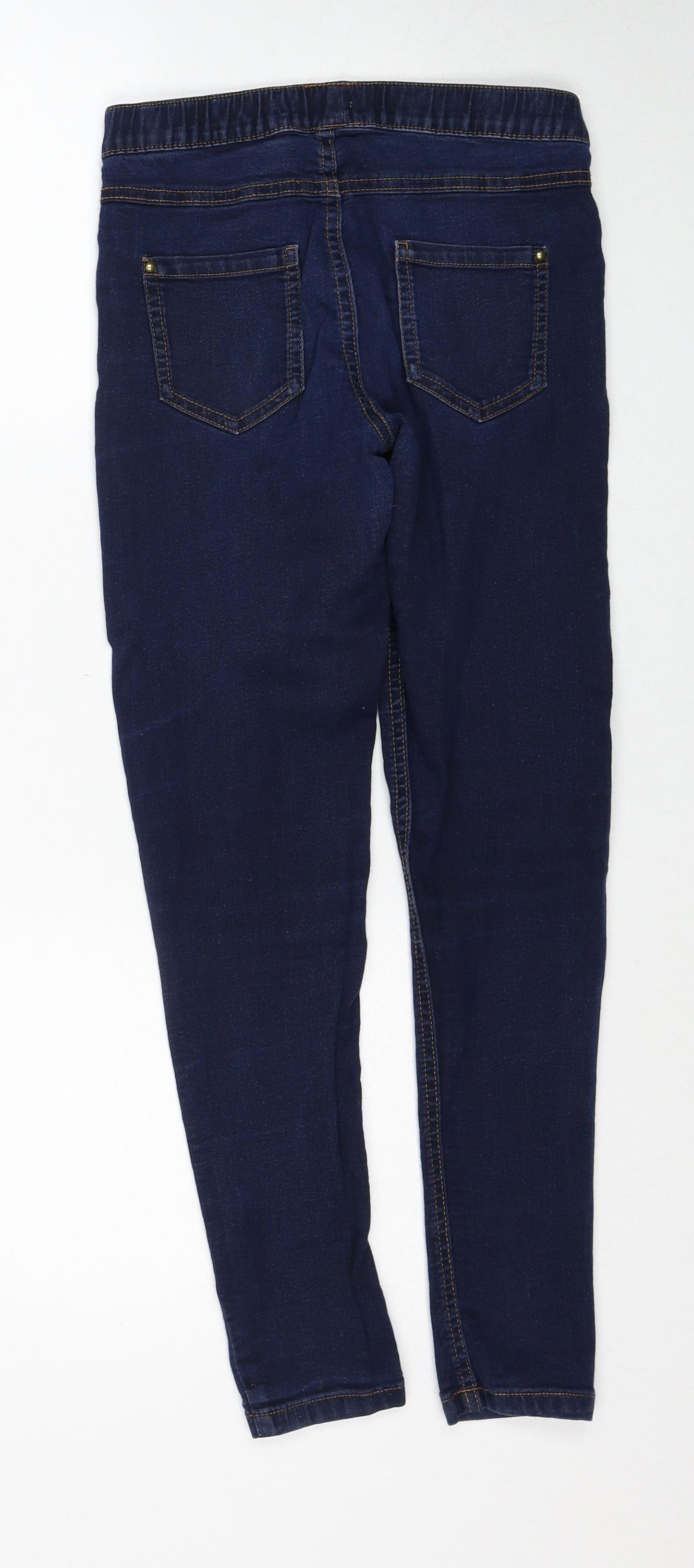 Blue Zoo Girls Blue Cotton Jegging Jeans Size 11 Years Regular Pullover