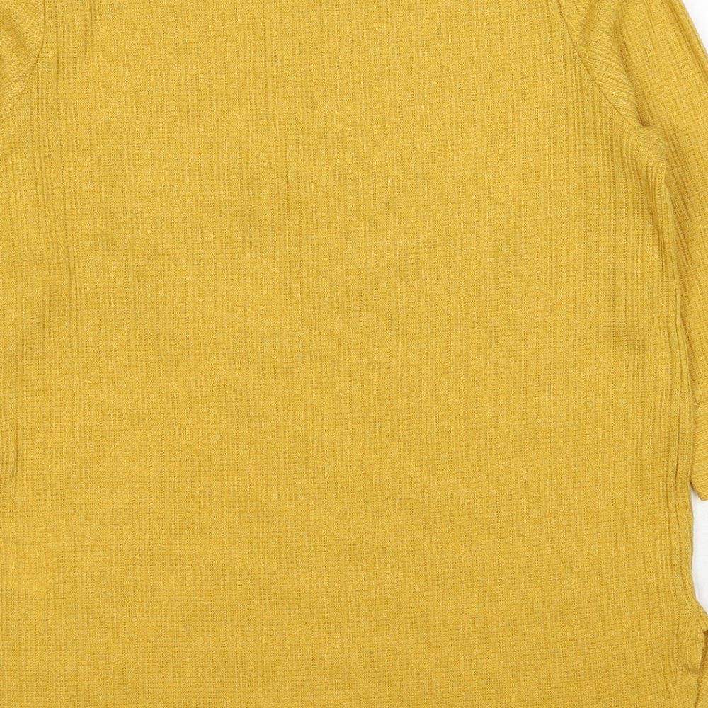 Peacocks Womens Yellow Round Neck Polyester Pullover Jumper Size 12