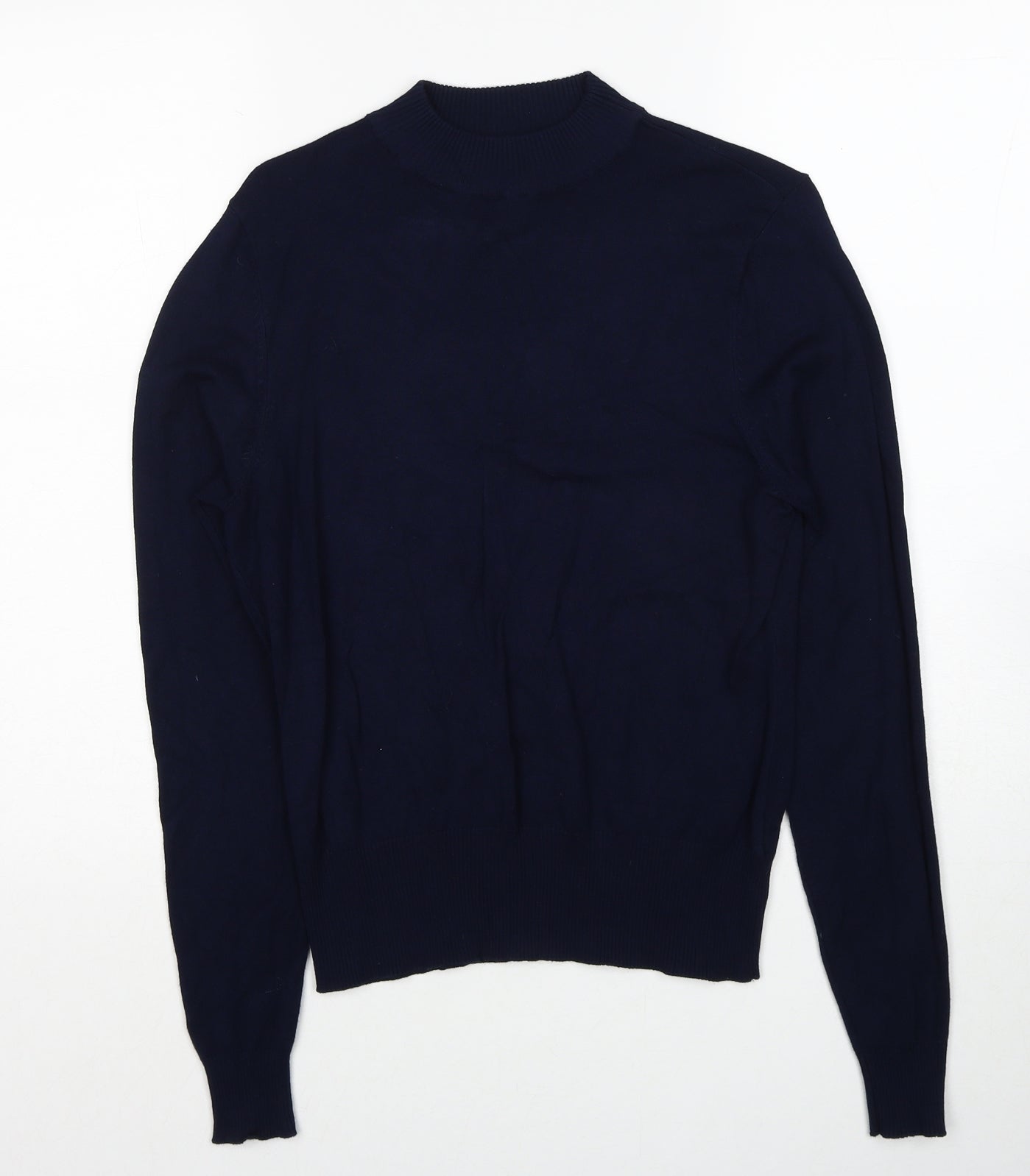 New Look Womens Blue Round Neck Viscose Pullover Jumper Size 14