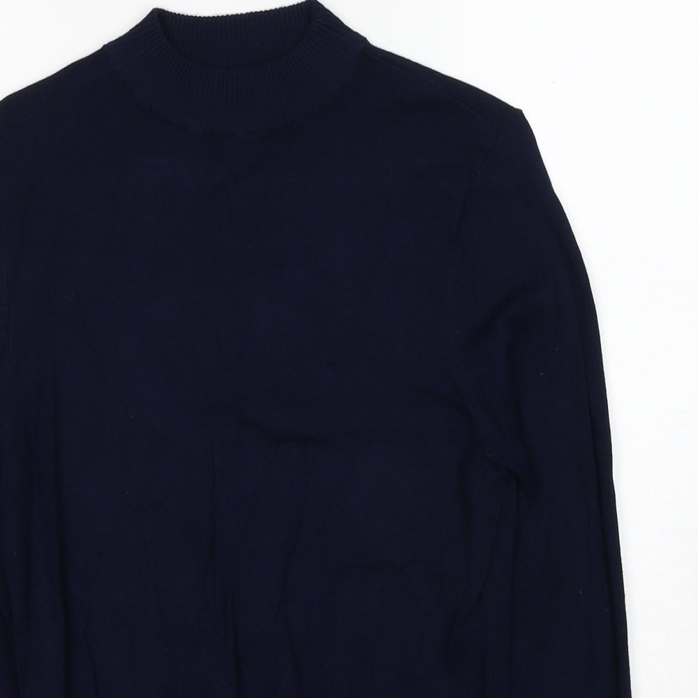 New Look Womens Blue Round Neck Viscose Pullover Jumper Size 14