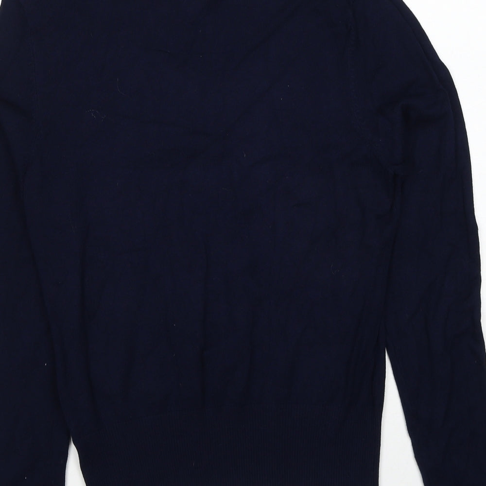 New Look Womens Blue Round Neck Viscose Pullover Jumper Size 14