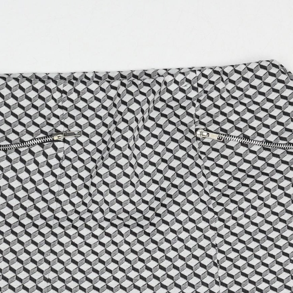 Atmosphere Womens Black Geometric Polyester Mini Skirt Size 12