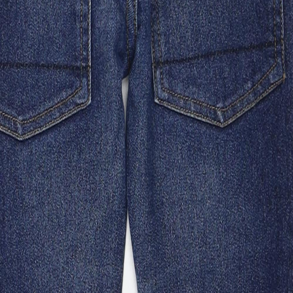 Matalan Boys Blue Cotton Straight Jeans Size 5 Years Regular Zip