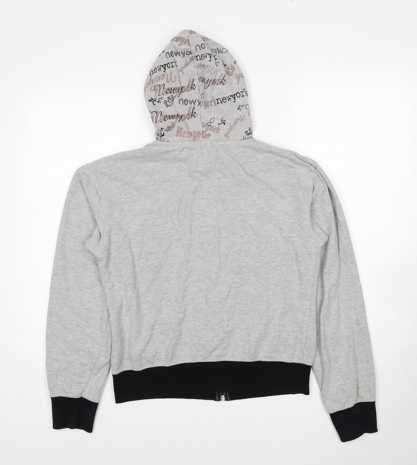 Boogy London Womens Grey Cotton Full Zip Hoodie Size L Zip - New York Size L-XL