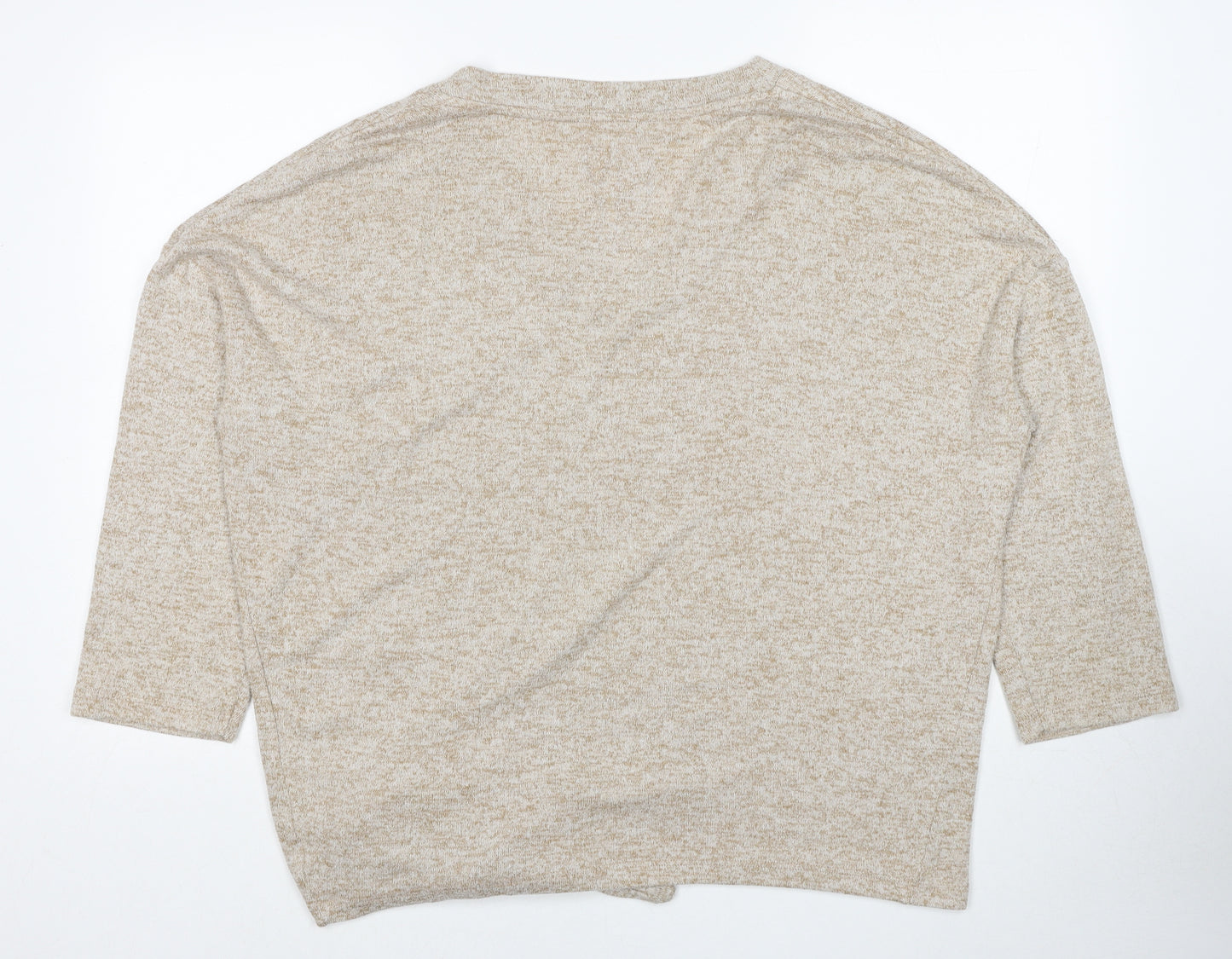 River Island Womens Beige V-Neck Polyester Pullover Jumper Size S - Knot Front