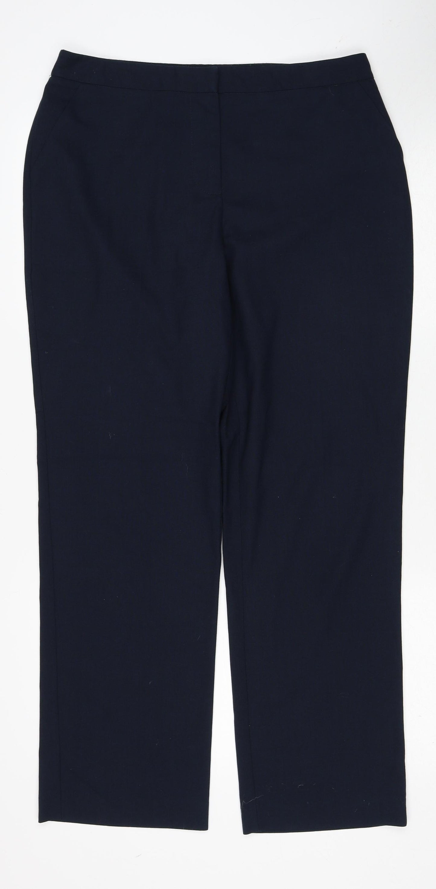 Papaya Womens Blue Polyester Trousers Size 12 Regular Zip