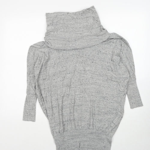 Cape Daisy Womens Grey Roll Neck Cotton Pullover Jumper Size M