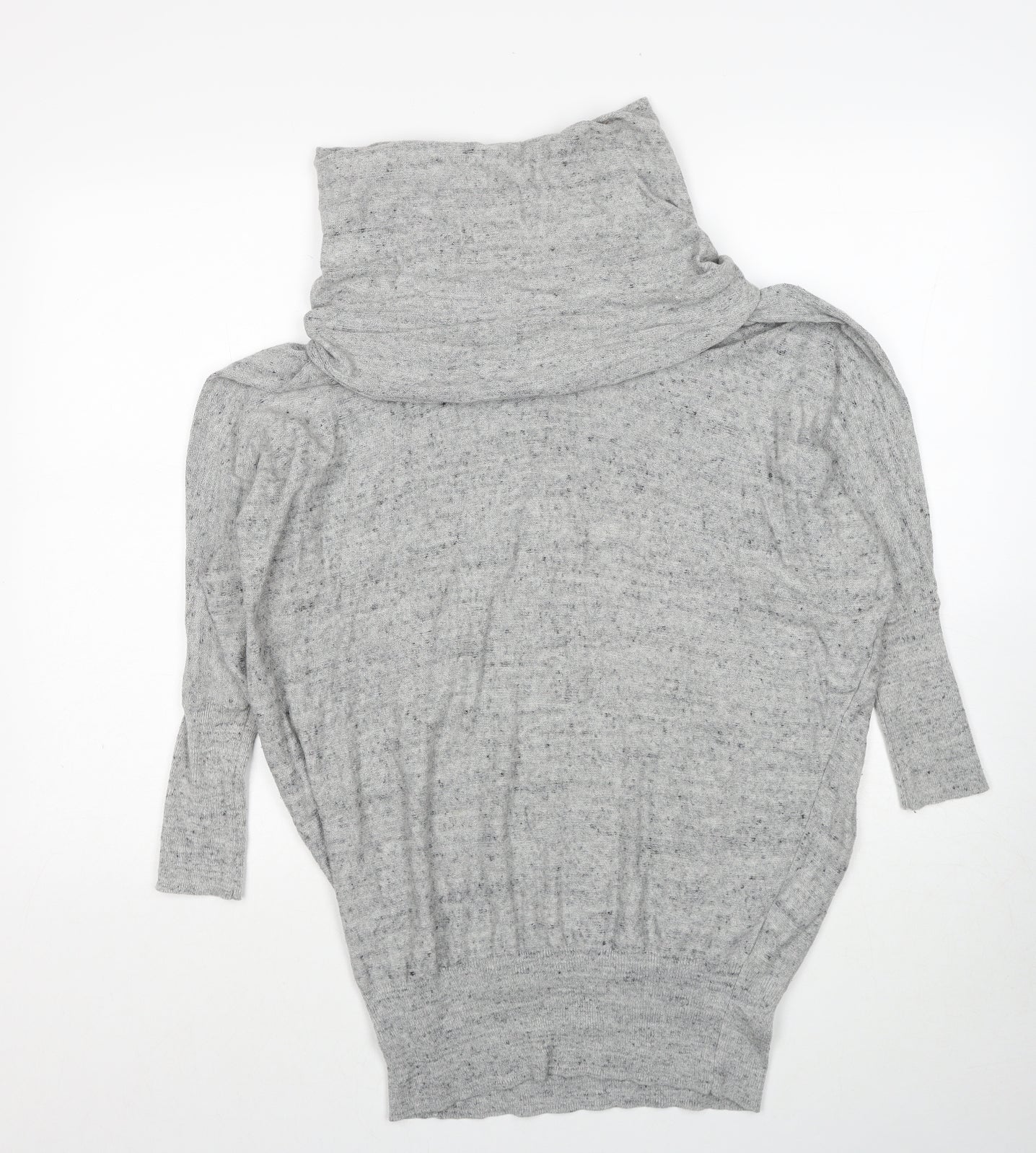 Cape Daisy Womens Grey Roll Neck Cotton Pullover Jumper Size M