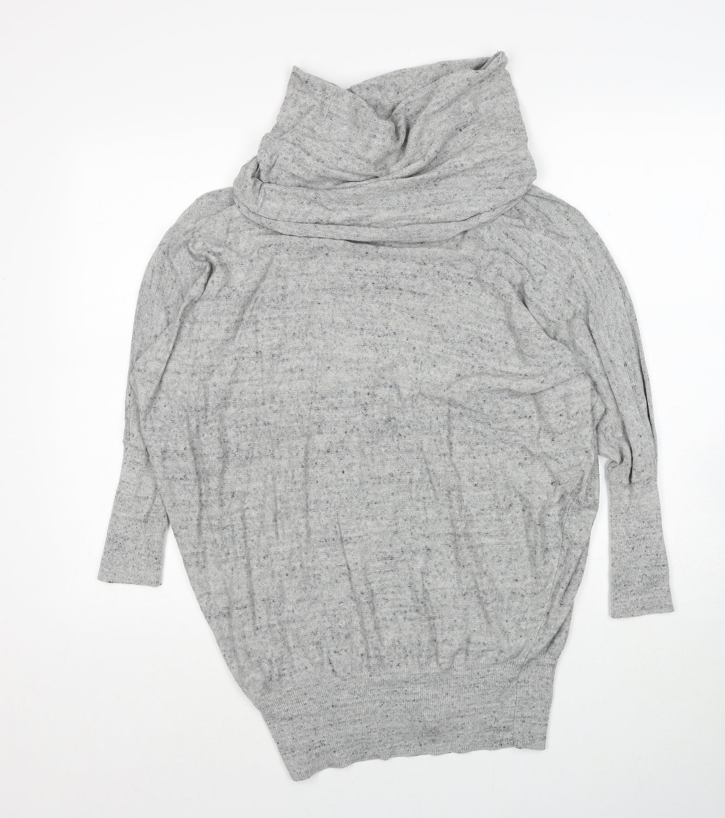 Cape Daisy Womens Grey Roll Neck Cotton Pullover Jumper Size M