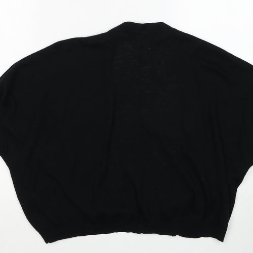 New Look Womens Black V-Neck Acrylic Cardigan Jumper Size 16