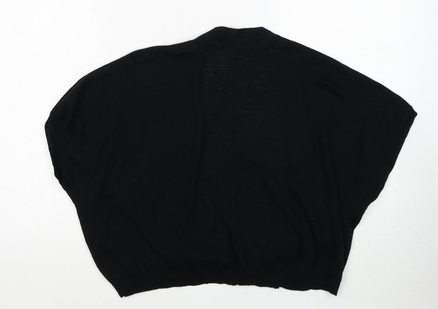 New Look Womens Black V-Neck Acrylic Cardigan Jumper Size 16