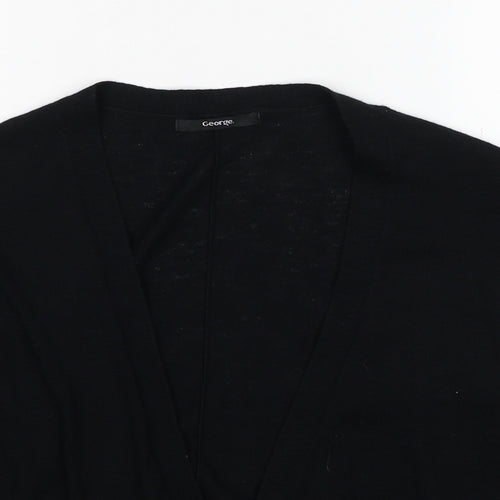 New Look Womens Black V-Neck Acrylic Cardigan Jumper Size 16