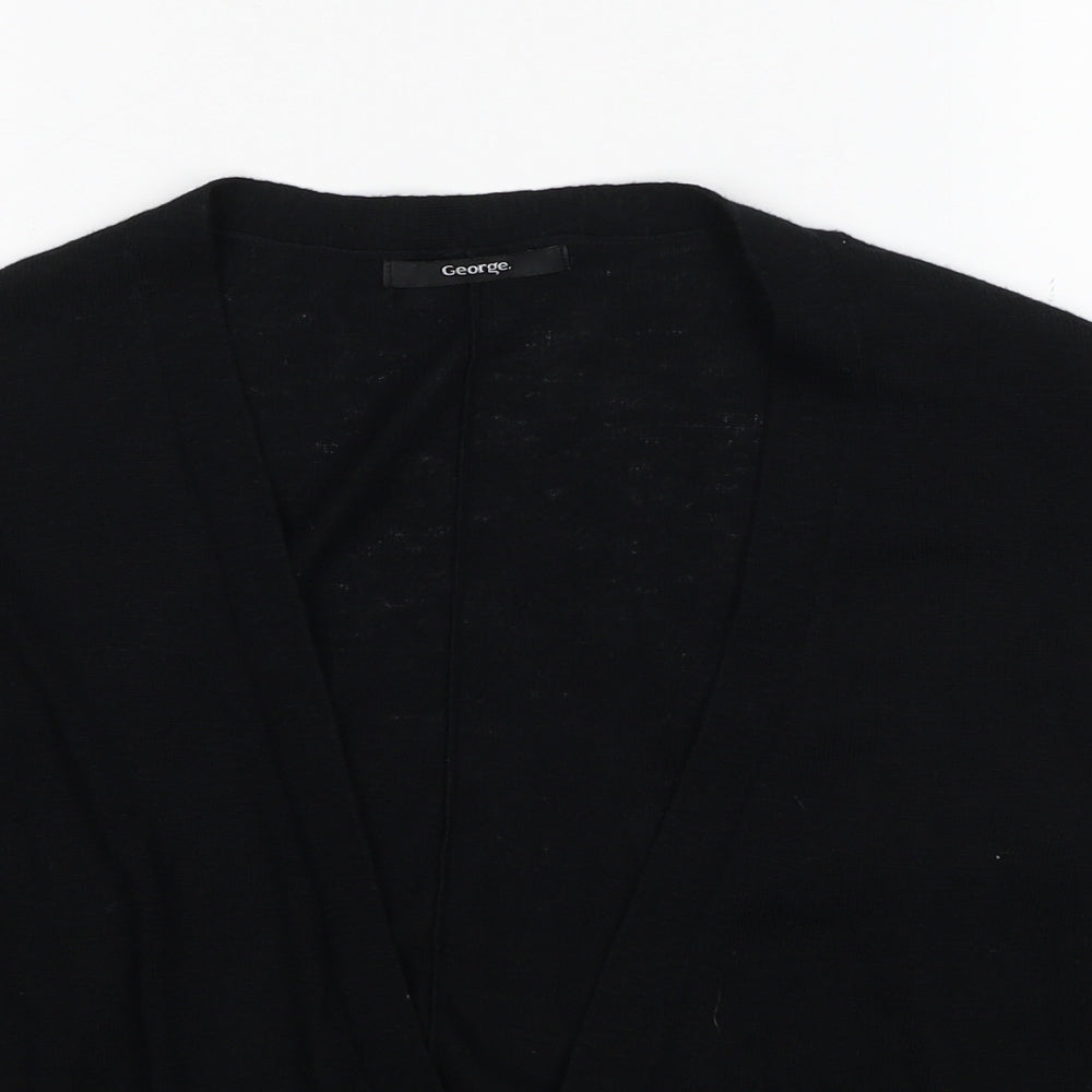 New Look Womens Black V-Neck Acrylic Cardigan Jumper Size 16