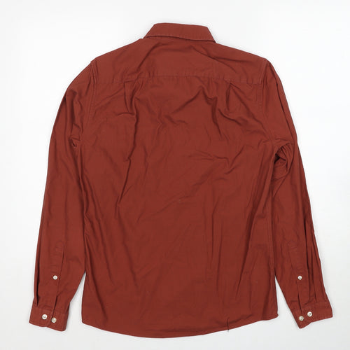 ASOS Mens Brown Cotton Button-Up Size XS Collared Button