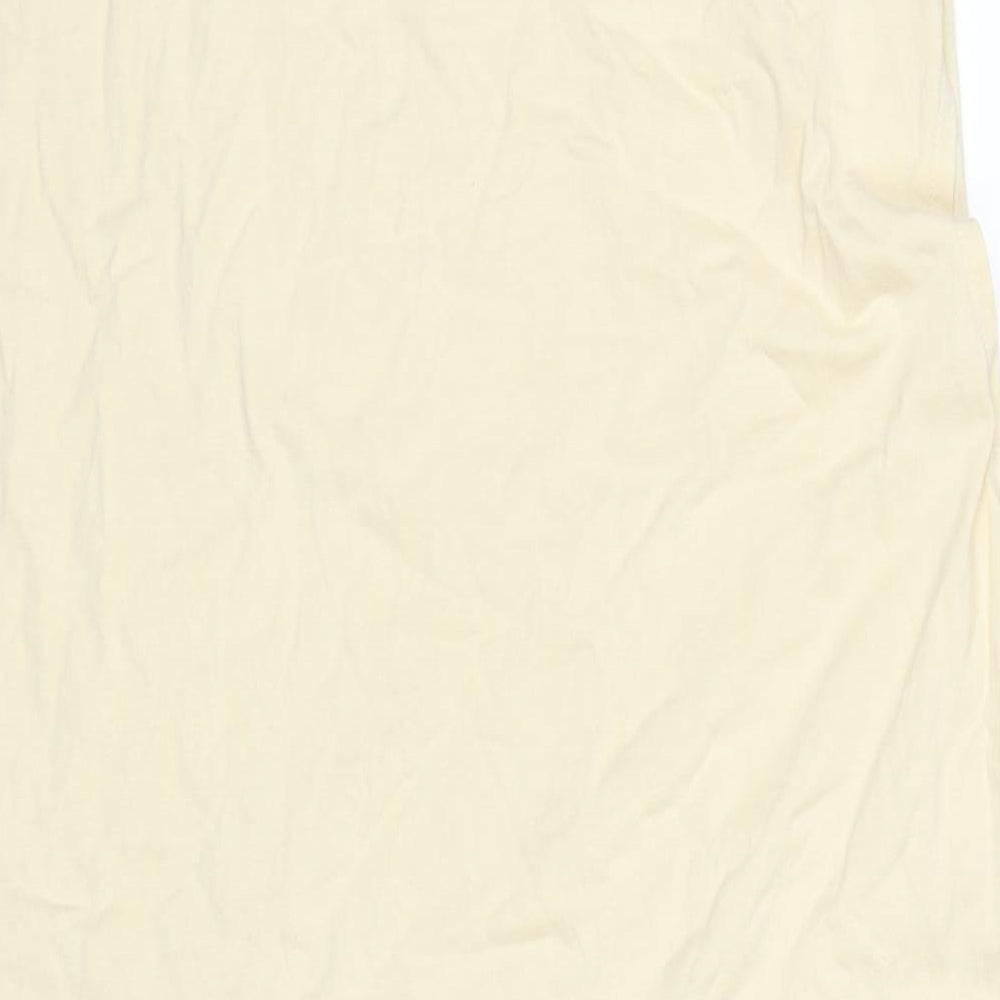 H&M Womens Yellow Cotton Basic Tank Size L Round Neck