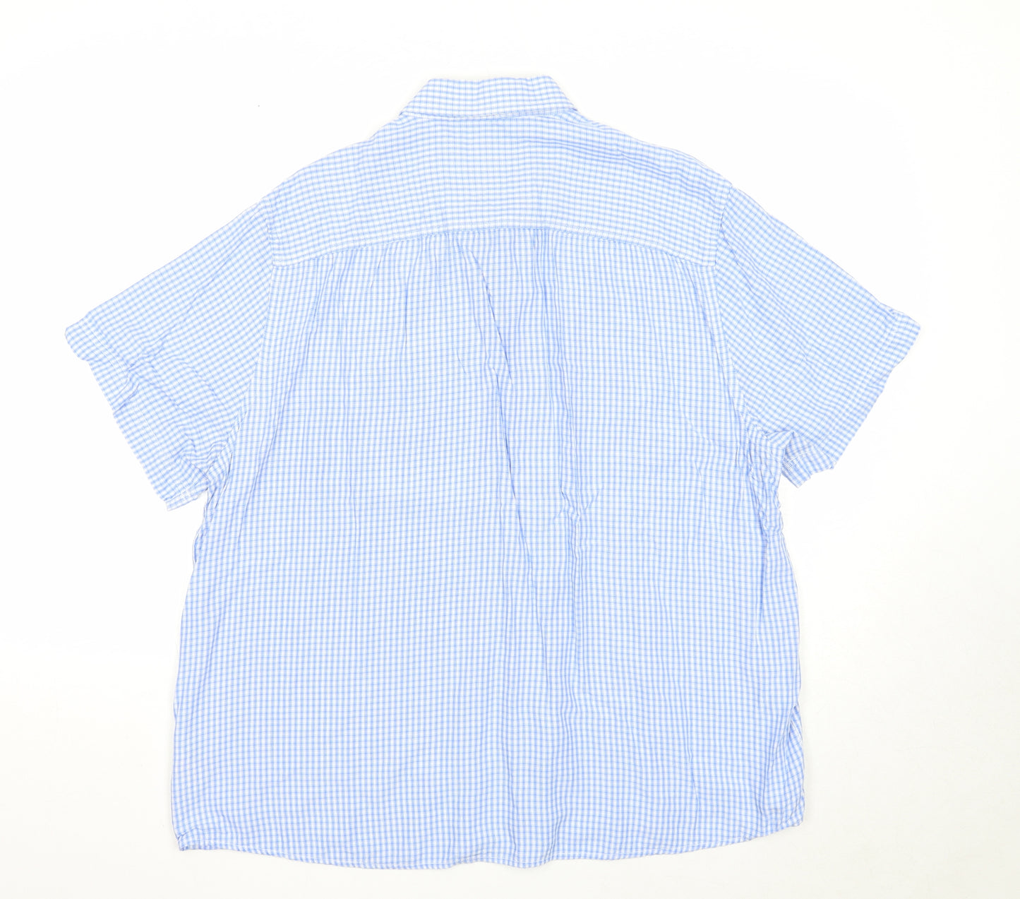 F&F Mens Blue Check Modal Button-Up Size XL Collared Button