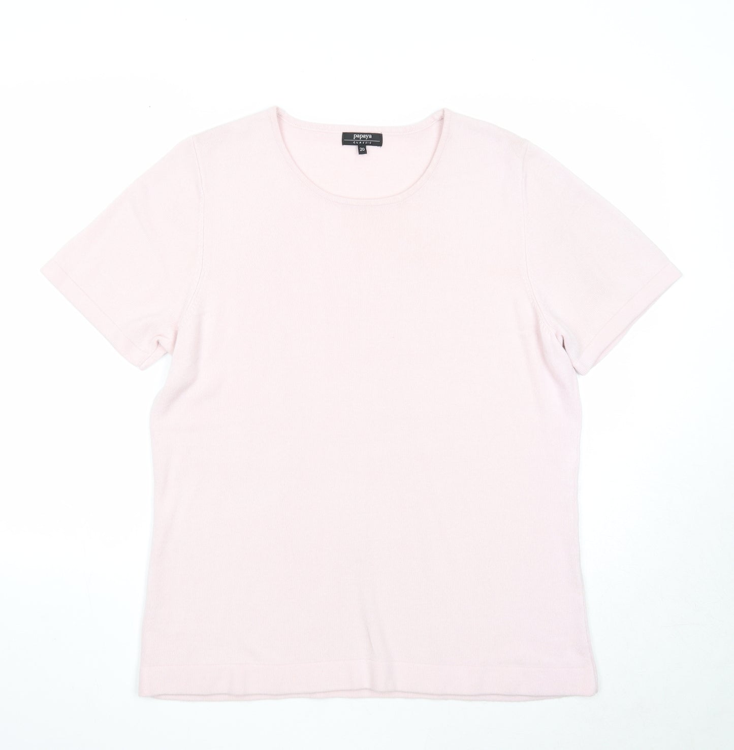 Papaya Womens Pink Round Neck Acrylic Pullover Jumper Size 20