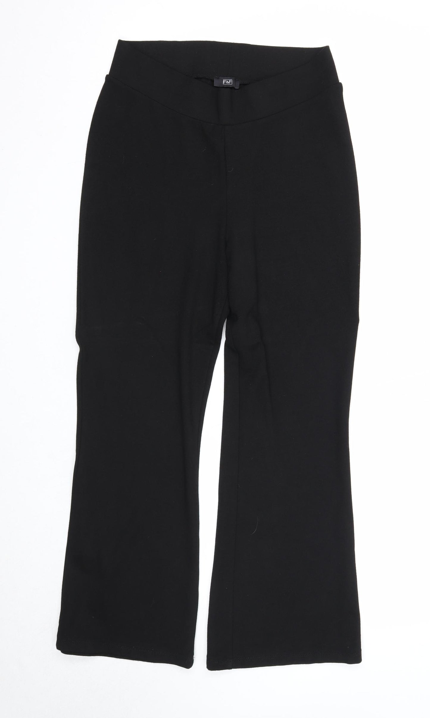 F&F Womens Black Viscose Jogger Trousers Size 14 Regular