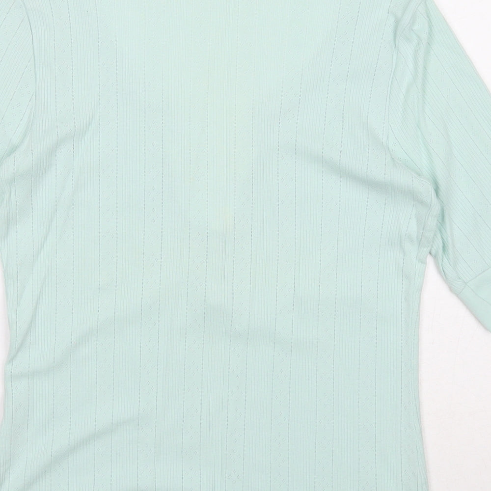 George Womens Blue Cotton Basic T-Shirt Size 12 V-Neck