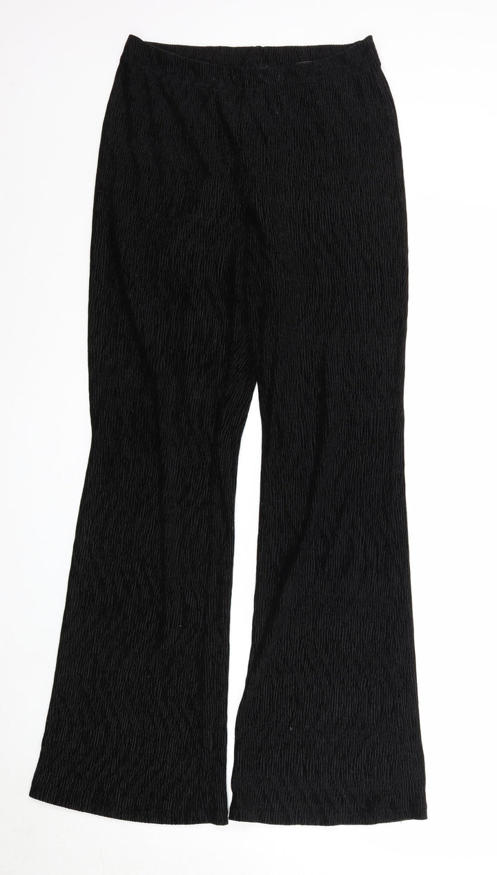 Divided Womens Black Polyester Jogger Trousers Size M Regular - Textured