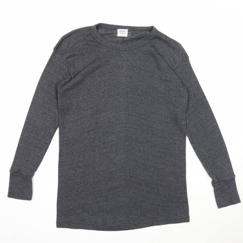 Gaffer Womens Grey Round Neck Cotton Pullover Jumper Size L