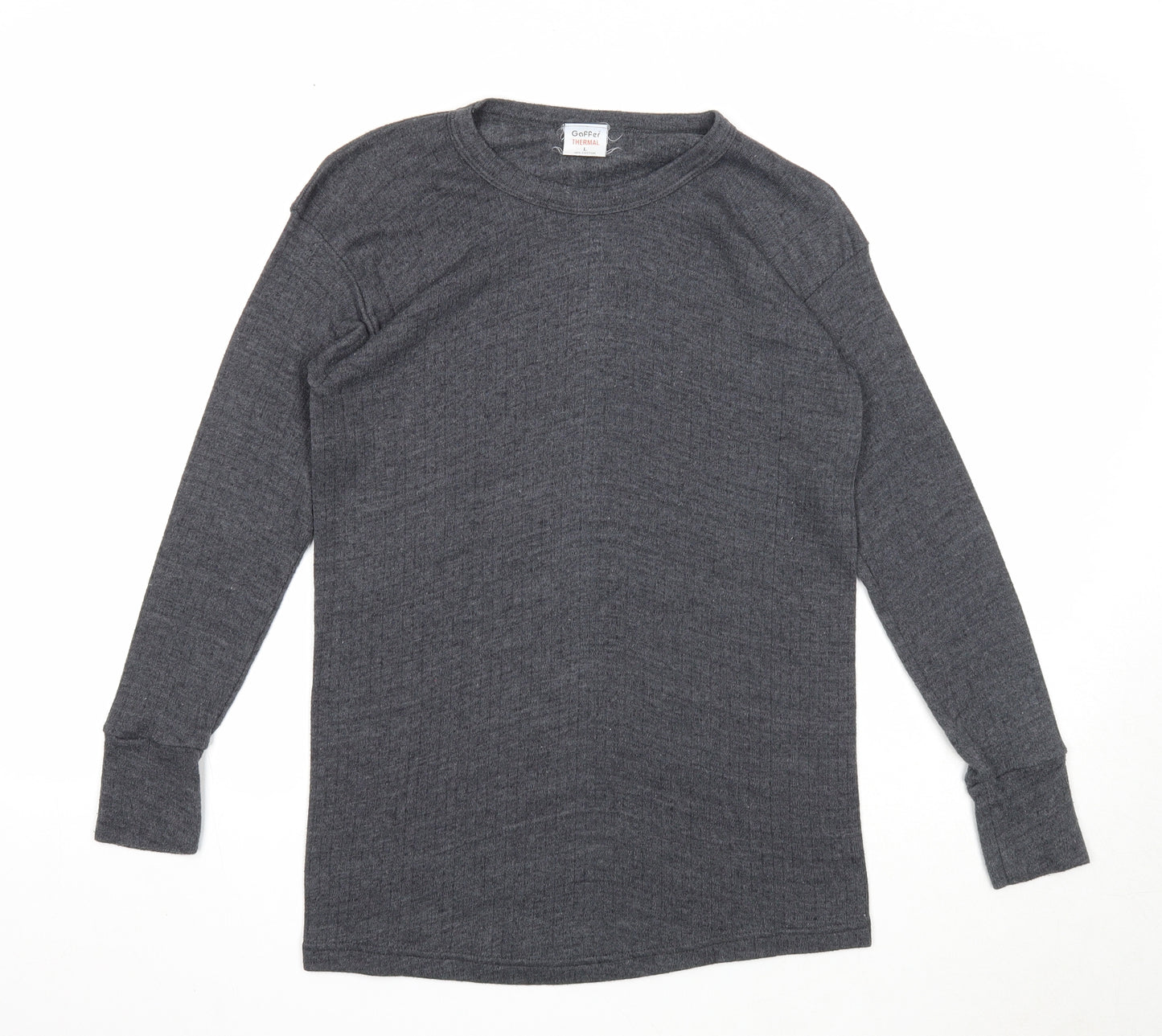 Gaffer Womens Grey Round Neck Cotton Pullover Jumper Size L