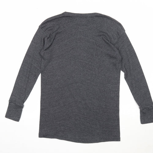 Gaffer Womens Grey Round Neck Cotton Pullover Jumper Size L