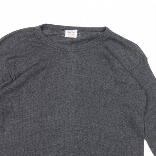 Gaffer Womens Grey Round Neck Cotton Pullover Jumper Size L