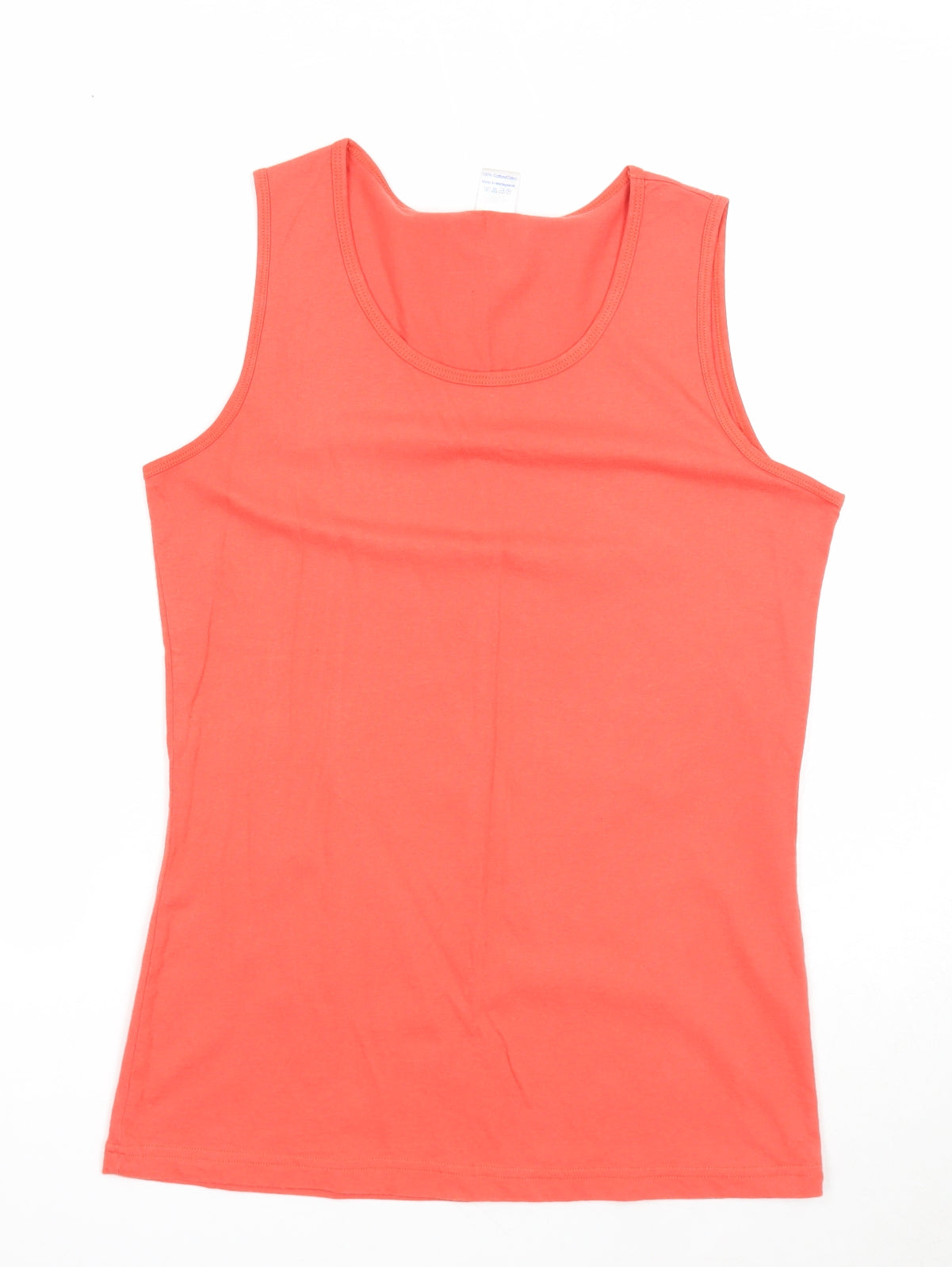 Preworn Womens Red Cotton Basic Tank Size XL Round Neck