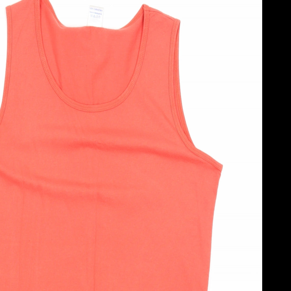 Preworn Womens Red Cotton Basic Tank Size XL Round Neck
