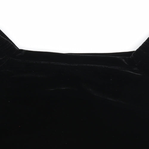 New Look Womens Black Polyester Basic Blouse Size 8 Square Neck