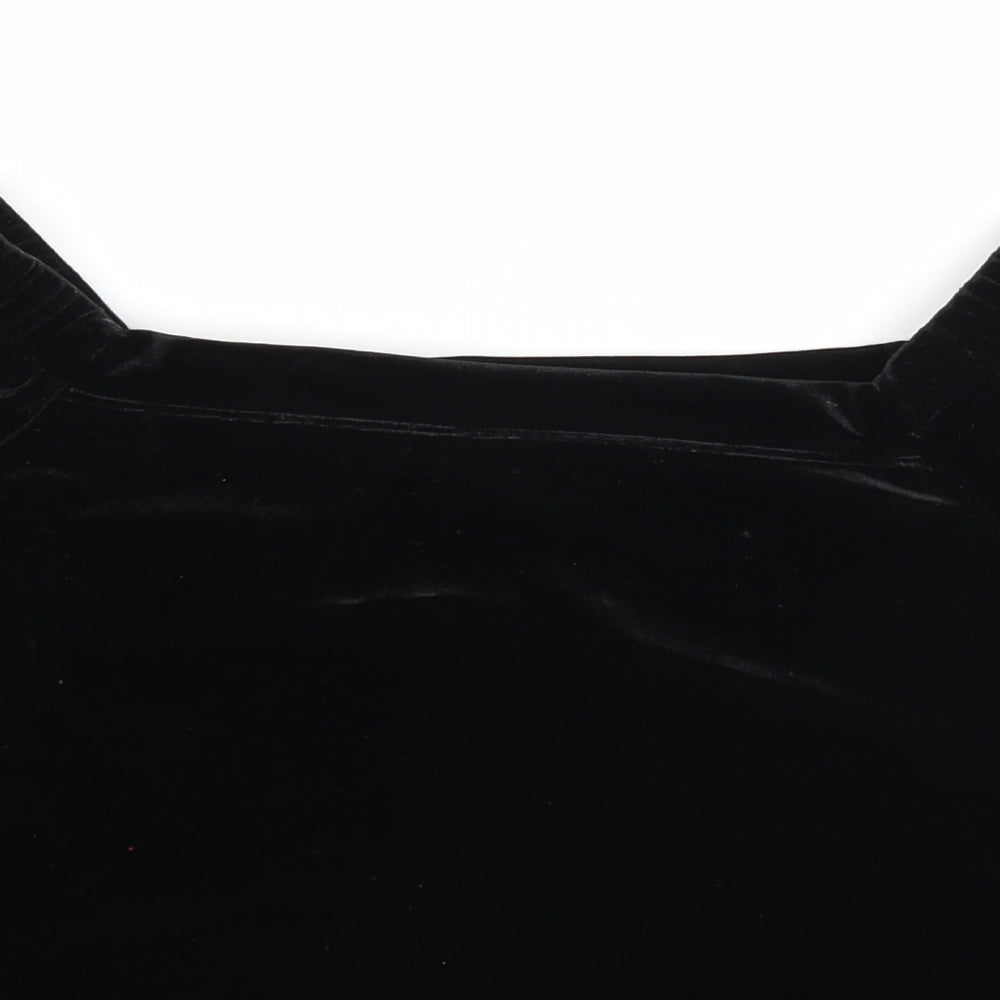 New Look Womens Black Polyester Basic Blouse Size 8 Square Neck