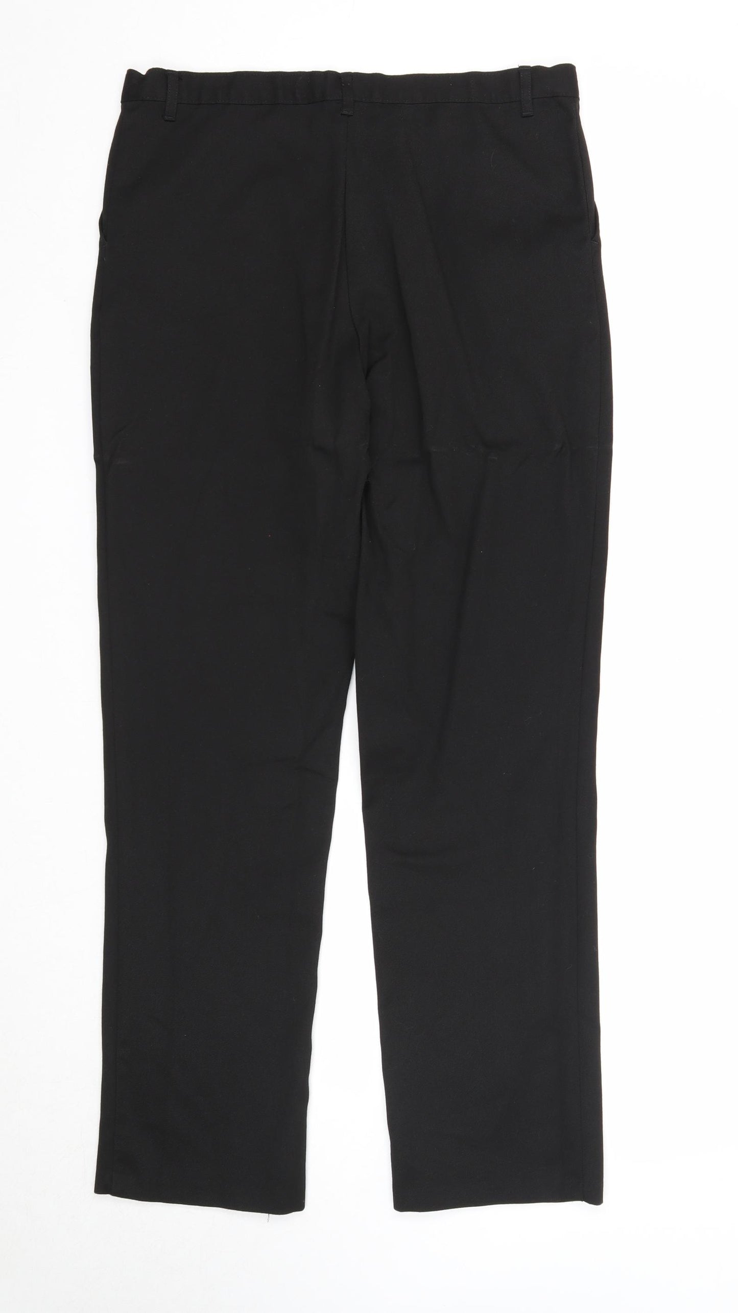 George Womens Black Polyester Trousers Size 16 Regular Zip