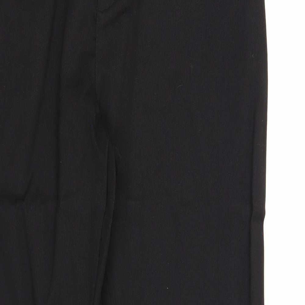 George Womens Black Polyester Trousers Size 16 Regular Zip