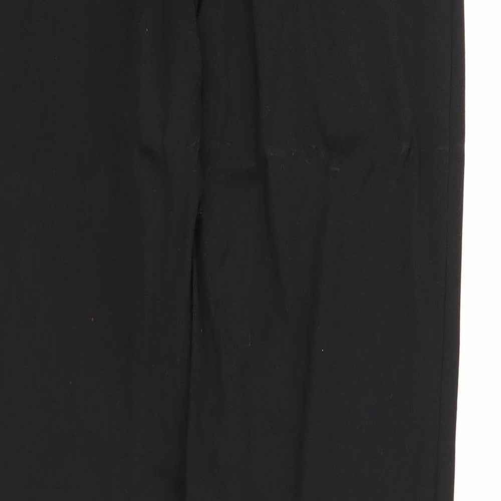 George Womens Black Polyester Trousers Size 16 Regular Zip