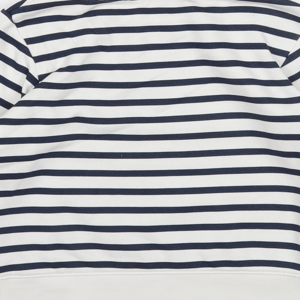 H&M Girls White Striped Cotton Pullover Sweatshirt Size 3-4 Years Pullover - New York