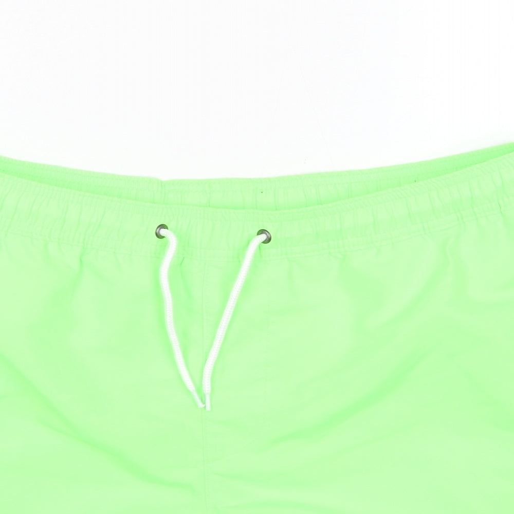 JACK & JONES Mens Green Polyester Sweat Shorts Size L Regular Drawstring - Swim Shorts